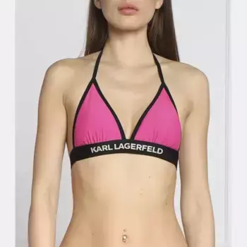 Треугольный лиф бикини с эластичной резинкой с логотипом Karl Lagerfeld, розовый