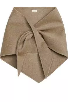 Треугольный шарф из шерсти. Arket, коричневый