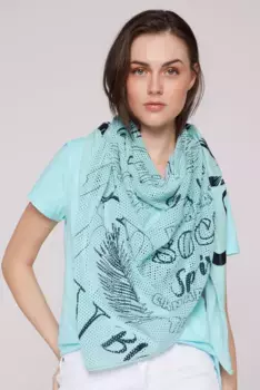 Треугольный шарф SOCCX, цвет Cool Aqua