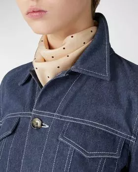 Треугольный шелковый шарф в горошек Loro Piana, цвет Lotus Root Brown