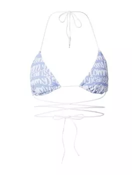 Треугольный топ бикини Tommy Jeans, дымчатый синий