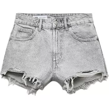 Trf джинсовые шорты женские серые Zara