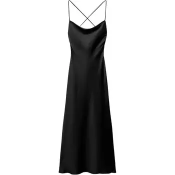 Trf Платье-комбинация женское черное Zara