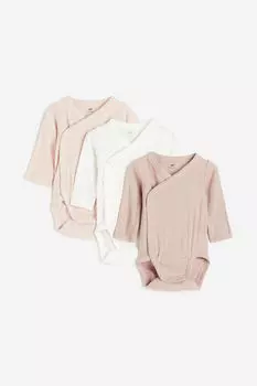 Три пары боди H&M, розовый