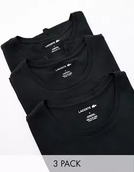 Три пары черных футболок Lacoste