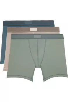 Три пары мультиколорных хлопковых боксеров Skims длиной 5 дюймов Skims, мультиколор