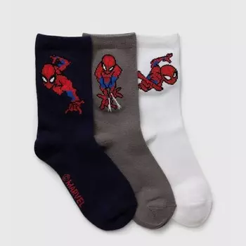 Три пары носков с изображением человека-паука Gap, черный