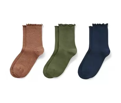 Три пары носков с рюшами по краям Tchibo