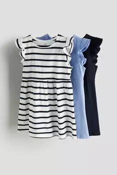 Три пары платьев из джерси H&M, белый