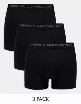 Три пары плавок French Connection зеленого/красного/темно-мёрлового цвета