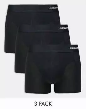 Три пары плавок Jack & Jones черного цвета бамбука