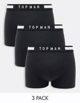 Три пары плавок Topman черного цвета с черным поясом