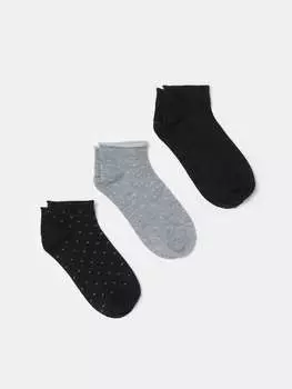 Три упаковки эластичных носков для обуви Ovs, цвет black/grey