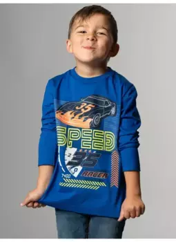 Trigema с длинным рукавом "Рубашка с длинными рукавами TRIGEMA и крутым автомобильным принтом", цвет Royal