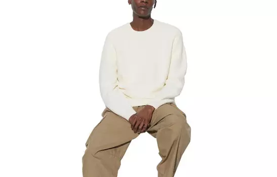 Трикотаж мужской молочно-белый Uniqlo, слоновая кость