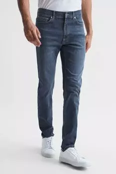 Трикотаж приталенного кроя с выцветшим эффектом James Jeans Reiss, синий