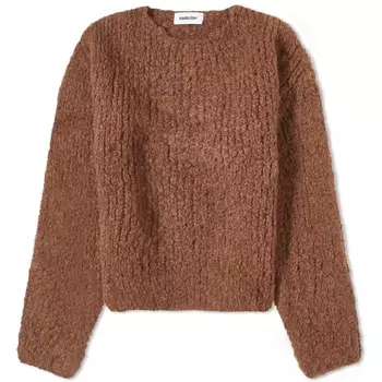 Трикотаж с круглым вырезом из мохера Ambush, коричневый