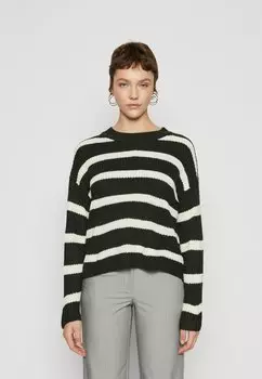 Трикотаж Стежка JDY JUSTY LS STRIPE NOOS, скарабей/гног-ног