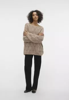 Трикотаж Stitch Vero Moda STAR LS BOATNECK LONG GA EXC, цвет silver mink