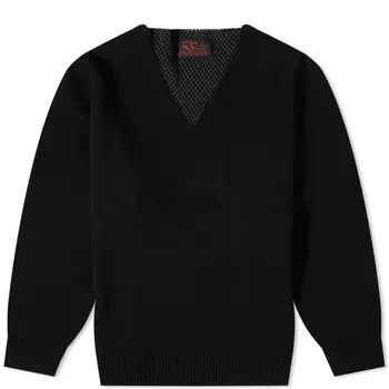 Трикотаж свободного кроя Raf Simons с V-образным вырезом, черный