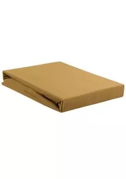 Трикотаж TDS сплит-топпер на приталенном листе желтый, размер: 200 х 200/220 см Beddinghouse