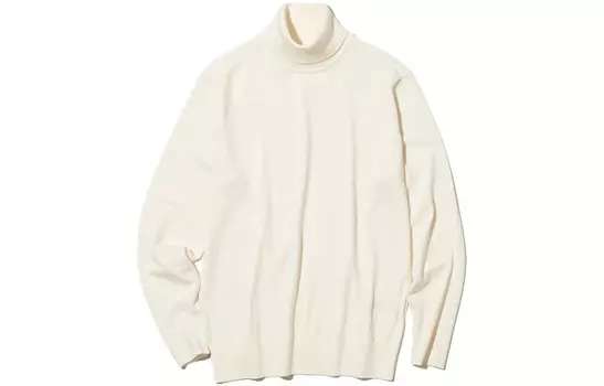 Трикотаж унисекс молочно-белый Uniqlo, слоновая кость
