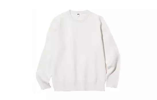 Трикотаж унисекс молочно-белый Uniqlo, слоновая кость