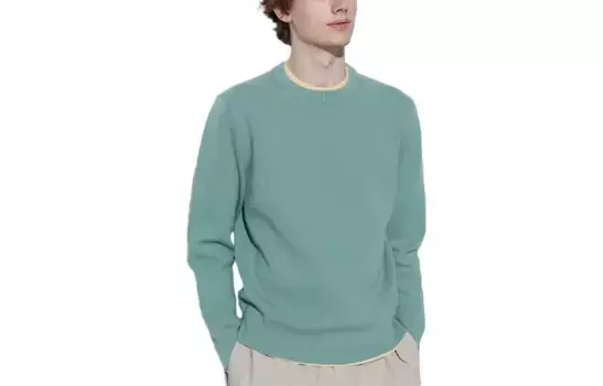 Трикотаж Унисекс Зеленый Uniqlo, изумрудно-зеленый