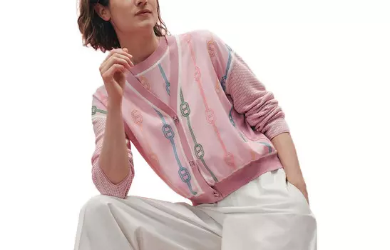 Трикотаж женский розовый Hermes