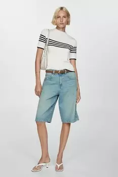 Трикотажная блузка Almibar Mango, черный, белый