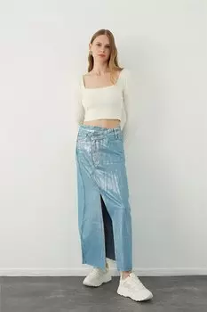 Трикотажная блузка цвета экрю с квадратным воротником Sherin