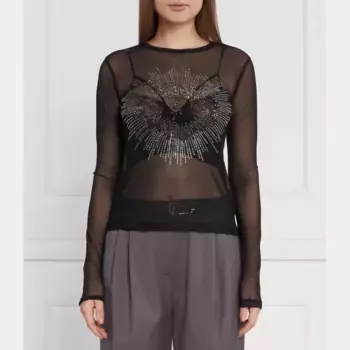 Трикотажная блузка обычного кроя Patrizia Pepe, черный