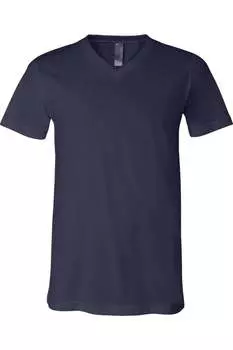Трикотажная футболка BELLA + CANVAS с V-образным вырезом, темно-синий