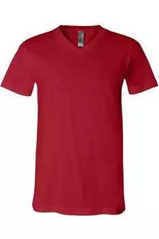 Трикотажная футболка BELLA + CANVAS с V-образным вырезом, цвет canvas red
