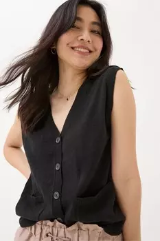 Трикотажная футболка без рукавов Fatface theodora Fat Face, черный