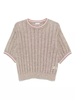 Трикотажная футболка Brunello Cucinelli, нейтральный