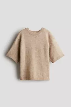 Трикотажная футболка H&M, бежевый