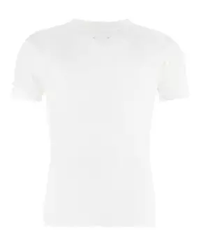 Трикотажная футболка из ребристого хлопка Maison Margiela, белый