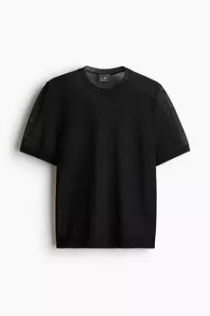 Трикотажная футболка обычного кроя H&M, черный