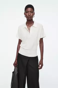 Трикотажная футболка поло Cos, бежевый