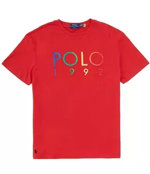 Трикотажная футболка Polo Ralph Lauren классического кроя 1992 года с короткими рукавами, красный