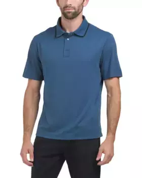 Трикотажная футболка-поло с короткими рукавами и воротником Magaschoni, синий/черный