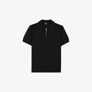 Трикотажная футболка-поло стандартного кроя с воротником на молнии The Kooples, черный