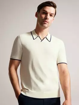 Трикотажная футболка-поло Ted Baker Stortfo, цвет камня
