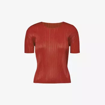 Трикотажная футболка приталенного кроя Basics Pleats Please Issey Miyake, красный