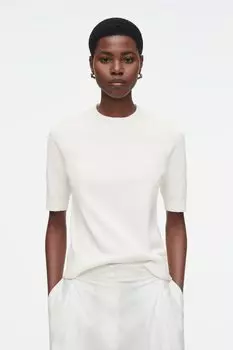 Трикотажная футболка-regular fit COS, белый