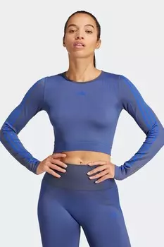 Трикотажная футболка с длинным рукавом Adidas, синий