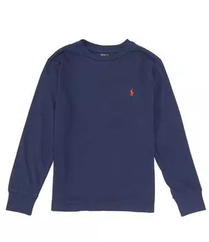 Трикотажная футболка с длинными рукавами и круглым вырезом Polo Ralph Lauren Big Boys 8–20, синий