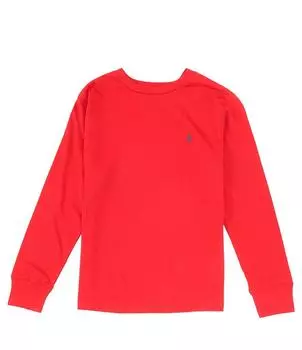Трикотажная футболка с длинными рукавами и круглым вырезом Polo Ralph Lauren Big Boys 8–20, красный