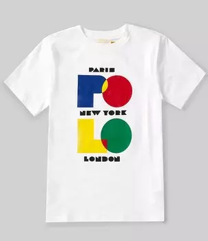 Трикотажная футболка с короткими рукавами и логотипом Polo Ralph Lauren Big Boys 8–20, белый